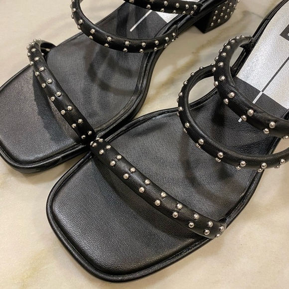 Dolce Vita Sandals Size 8.5 Studded Faux Leather - Picture 7 of 15